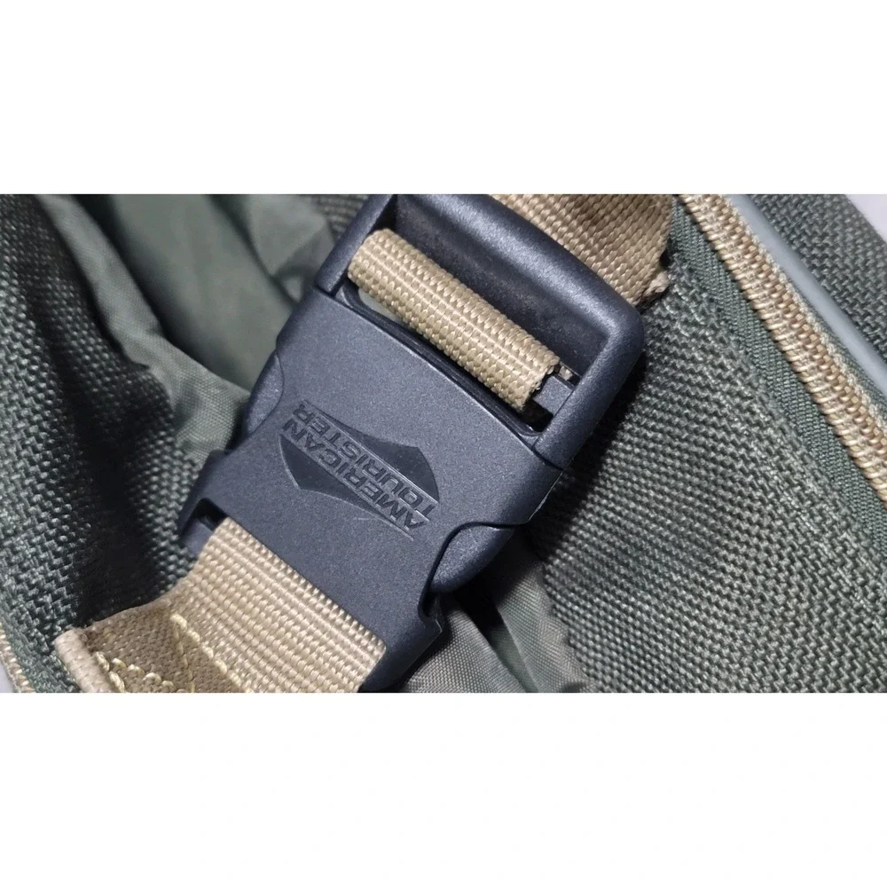 American Tourister Olive Canvas Cordura Shoulder Bag & Matching Hang Garment Bag